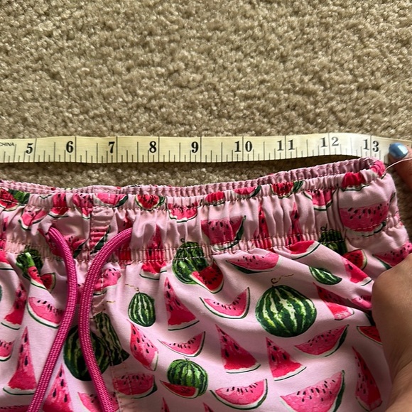 Happy Hour Watermelon Print Pink Green Swim Trunks Pull On Mens Small - Picture 6 of 7